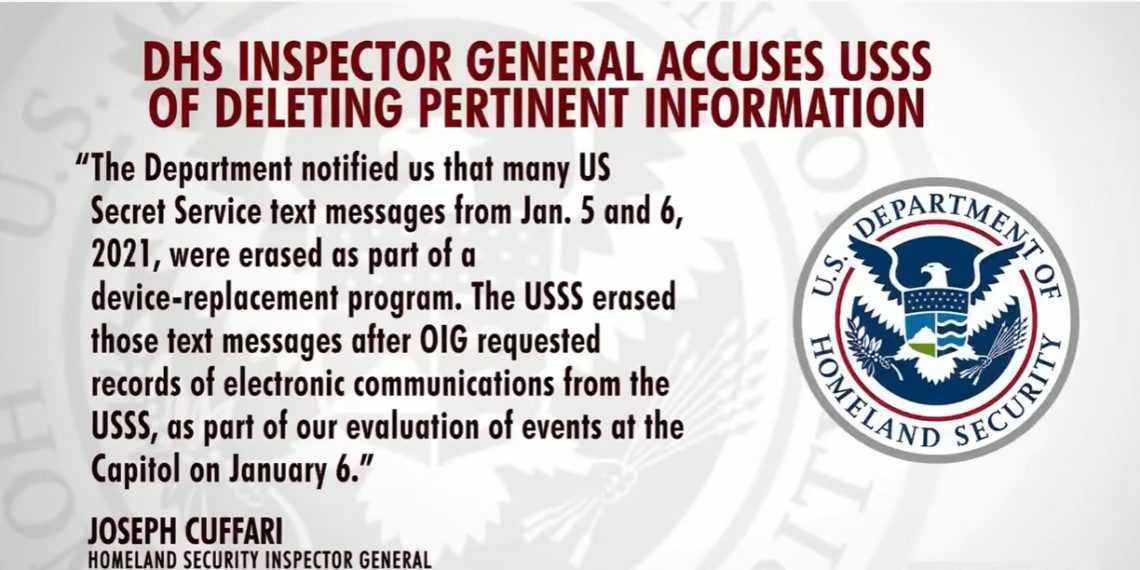 El Servicio Secreto eliminó mensajes de texto directamente asociados con el 6 de enero