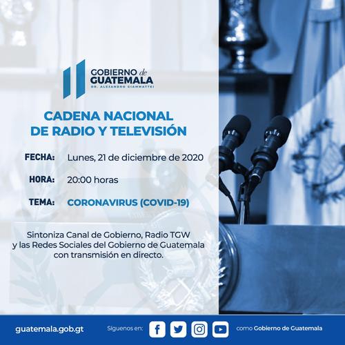 cadena nacional gobierno de guatemala hoy en vivo
